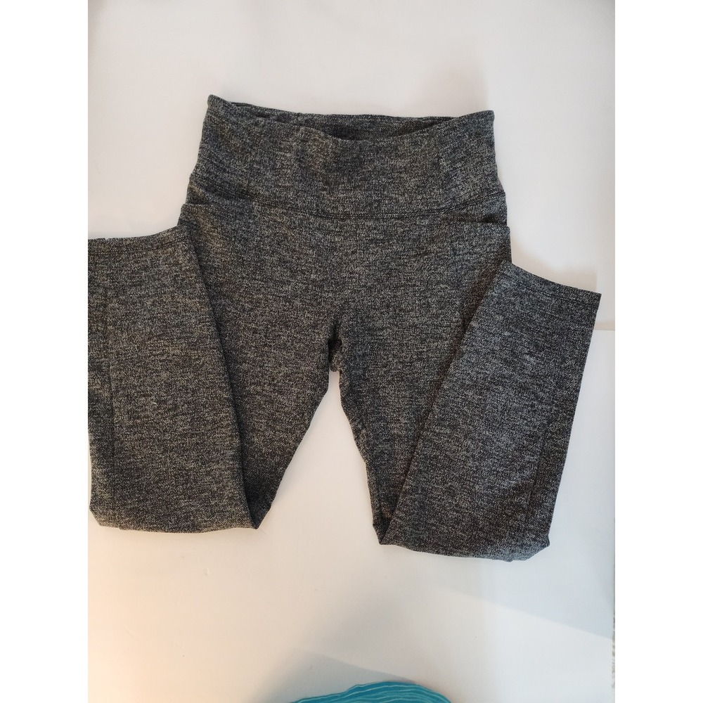 Athleta Grey Herringbone High Waisted Ankle Slit Leggings 82246 Womens Medium
